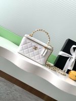 Chanel-Style Mini Box Bag – Quilted Caviar Leather with Gold-Tone Chain & CC Logo (6 Colors Available) - 图片 13