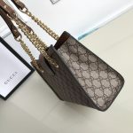 Gucci-Style Padlock Mini Bag – Beige GG Monogram Canvas with Brown Leather Trim & Gold-Tone Lock Clasp - 图片 7