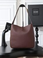 Saint Laurent-Style Tote Bag – Burgundy Quilted Leather with Metallic YSL Logo & Dual Handles – Designer-Inspired Work & Travel Bag for Women - 图片 9