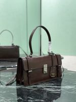 Prada-Style Leather & Nylon Tote Handbag – Minimalist Top Handle Bag with Triangular Logo – Designer-Inspired Shoulder Bag for Women