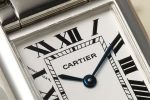 Cartier Tank Française – Women's Stainless Steel Watch with White Dial, Roman Numerals, and Blue Sapphire Crown - 图片 2