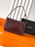 Saint Laurent-Style Tote Bag – Burgundy Quilted Leather with Metallic YSL Logo & Dual Handles – Designer-Inspired Work & Travel Bag for Women - 图片 10