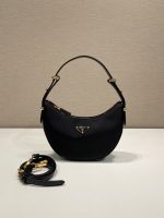Prada-Style Leather & Nylon Tote Handbag – Minimalist Top Handle Bag with Triangular Logo – Designer-Inspired Shoulder Bag for Women - 图片 10