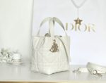 Dior Mini Lady Dior Bag – Quilted Leather, Iconic Logo Charm, Structured Silhouette, Designer Tote with Top Handle - 图片 8