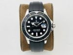 Rolex Yacht-Master Replica Watch – Black Dial, Ceramic Bezel, Rubber Strap, 100m Water Resistance