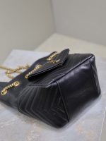 Saint Laurent-Style Tote Bag – Burgundy Quilted Leather with Metallic YSL Logo & Dual Handles – Designer-Inspired Work & Travel Bag for Women - 图片 6