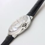 Cartier Ballon Bleu – Women's Stainless Steel Automatic Watch with Silver Dial, Roman Numerals, and Black Alligator Strap - 图片 3