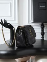 Saint Laurent-Style Tote Bag – Burgundy Quilted Leather with Metallic YSL Logo & Dual Handles – Designer-Inspired Work & Travel Bag for Women - 图片 4