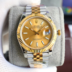 " Rolex Datejust Replica Watch – Two-Tone Steel & Yellow Gold, White Dial with Fluted Bezel  " - 图片 6