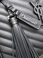 Saint Laurent-Style Tote Bag – Burgundy Quilted Leather with Metallic YSL Logo & Dual Handles – Designer-Inspired Work & Travel Bag for Women - 图片 6