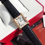 Cartier Tank Solo – Women's 18K Rose Gold Watch with White Dial, Roman Numerals, and Black Alligator Strap - 图片 3
