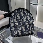 Dior Oblique Print Backpack – Iconic Monogram Canvas, Christian Dior Logo Stripe, Designer Backpack with Adjustable Straps
