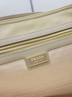 Prada-Style Leather & Nylon Tote Handbag – Minimalist Top Handle Bag with Triangular Logo – Designer-Inspired Shoulder Bag for Women - 图片 8