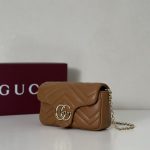 Gucci-Style Marmont Mini Shoulder Bag – Caramel Quilted Leather with Silver-Tone Double G Buckle & Chain Strap - 图片 6