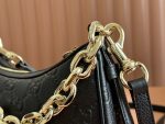 Gucci-Style Marmont Mini Moon Bag – Black Embossed GG Leather with Gold-Tone Chain Strap & Curved Silhouette - 图片 8
