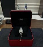 Cartier Santos-Dumont – Women's Stainless Steel Watch with White Dial, Roman Numerals, and Integrated Bracelet - 图片 5