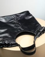 Saint Laurent-Style Tote Bag – Burgundy Quilted Leather with Metallic YSL Logo & Dual Handles – Designer-Inspired Work & Travel Bag for Women - 图片 6