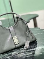 Prada-Style Leather & Nylon Tote Handbag – Minimalist Top Handle Bag with Triangular Logo – Designer-Inspired Shoulder Bag for Women - 图片 8