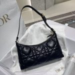 Dior Quilted Shoulder Bag – Iconic Diamond Stitching, Soft Calfskin Leather, Designer Hobo with Adjustable Strap