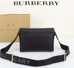 Burberry Mini Crossbody Bag – Black Grain Leather, Logo Webbing Strap, Designer Handbag - 图片 9