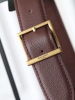 Saint Laurent-Style Tote Bag – Burgundy Quilted Leather with Metallic YSL Logo & Dual Handles – Designer-Inspired Work & Travel Bag for Women - 图片 8