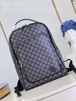 Louis Vuitton-Style Damier Graphite Backpack – Grey Checkerboard Canvas with Premium Hardware & Multi-Compartment Design