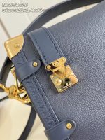 Louis Vuitton-Style Capucines Mini Bag – Navy Blue Grained Leather with Gold-Tone Hardware & Signature Lock Design (M25160) - 图片 6