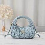 Miu Miu-Style Quilted Mini Bag – Iconic Diamond Stitching, Metallic Logo Detail, Designer Handbag with Detachable Strap in Multiple Colors