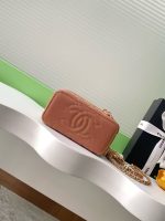 Chanel-Style Mini Box Bag – Quilted Caviar Leather with Gold-Tone Chain & CC Logo (6 Colors Available) - 图片 11