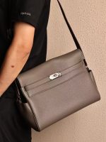 Hermès Mini Kelly 20 Bag – Men’s Edition, Crossbody Design, Togo Leather, Silver Hardware, Elegant Everyday Accessory - 图片 6
