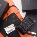 Saint Laurent-Style Tote Bag – Burgundy Quilted Leather with Metallic YSL Logo & Dual Handles – Designer-Inspired Work & Travel Bag for Women