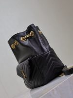 Saint Laurent-Style Tote Bag – Burgundy Quilted Leather with Metallic YSL Logo & Dual Handles – Designer-Inspired Work & Travel Bag for Women - 图片 10