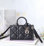 Dior Mini Lady Dior Bag – Quilted Leather, Iconic CD Charm, Structured Design, Designer Tote with Top Handle & Removable Strap