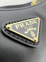 Prada-Style Leather & Nylon Tote Handbag – Minimalist Top Handle Bag with Triangular Logo – Designer-Inspired Shoulder Bag for Women - 图片 9