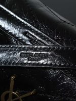 Saint Laurent-Style Tote Bag – Burgundy Quilted Leather with Metallic YSL Logo & Dual Handles – Designer-Inspired Work & Travel Bag for Women - 图片 7