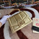 Dolce & Gabbana-Style Crocodile-Embossed Flap Bag – Metallic DG Logo Clasp (4 Colors Available) - 图片 7
