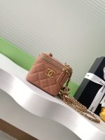 Chanel-Style Mini Box Bag – Quilted Caviar Leather with Gold-Tone Chain & CC Logo (6 Colors Available) - 图片 5