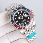 Rolex GMT-Master II Replica Watch – Pepsi Blue & Red Bezel, Black Dial, Stainless Steel Oyster Bracelet
