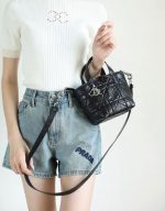 Dior Mini Lady Dior Bag – Quilted Leather, Iconic Logo Charm, Structured Silhouette, Designer Tote with Top Handle - 图片 7