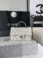 Chanel-Style Classic Flap Bag – Quilted Leather with Gold-Tone Chain & CC Logo (4 Colors Available)