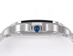 Cartier Santos-Dumont – Men's Stainless Steel Automatic Watch with White Dial, Roman Numerals, and Integrated Bracelet - 图片 5