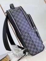 Louis Vuitton-Style Damier Graphite Backpack – Grey Checkerboard Canvas with Premium Hardware & Multi-Compartment Design - 图片 8