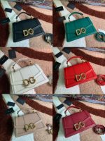 Dolce & Gabbana-Style Mini Flap Bag – Saffiano Leather with Gold-Tone Logo Plate (6 Colors Available)