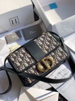 Dior Oblique Print Crossbody Bag – Iconic Monogram Canvas, Gold-Tone CD Clasp, Designer Shoulder Bag with Adjustable Strap - 图片 8