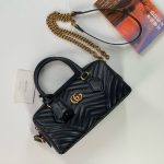 Gucci-Style Marmont Mini Bag – Black Quilted Leather with Gold-Tone GG Logo & Chain Strap - 图片 14