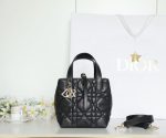 Dior Mini Lady Dior Bag – Quilted Leather, Iconic Logo Charm, Structured Silhouette, Designer Tote with Top Handle - 图片 6
