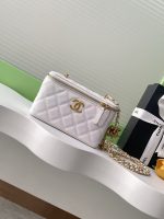 Chanel-Style Mini Box Bag – Quilted Caviar Leather with Gold-Tone Chain & CC Logo (6 Colors Available) - 图片 8