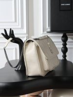 Saint Laurent-Style Tote Bag – Burgundy Quilted Leather with Metallic YSL Logo & Dual Handles – Designer-Inspired Work & Travel Bag for Women - 图片 9