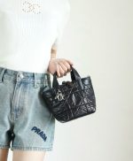 Dior Mini Lady Dior Bag – Quilted Leather, Iconic Logo Charm, Structured Silhouette, Designer Tote with Top Handle - 图片 4