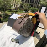 Gucci-Style Ophidia Mini Camera Bag – Beige GG Monogram Canvas with Red & Green Web Strap, Metal Logo Badge & Adjustable Shoulder Strap - 图片 6